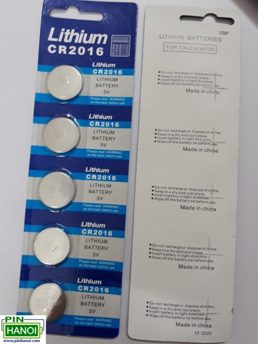 Vỉ 5 Pin cúc áo Lithium CR2016