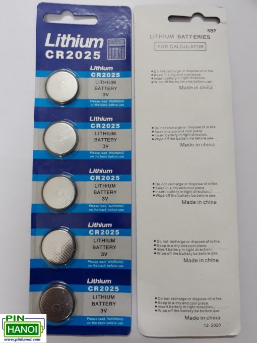 Vỉ 5 Pin cúc áo Davinci Lithium CR2025