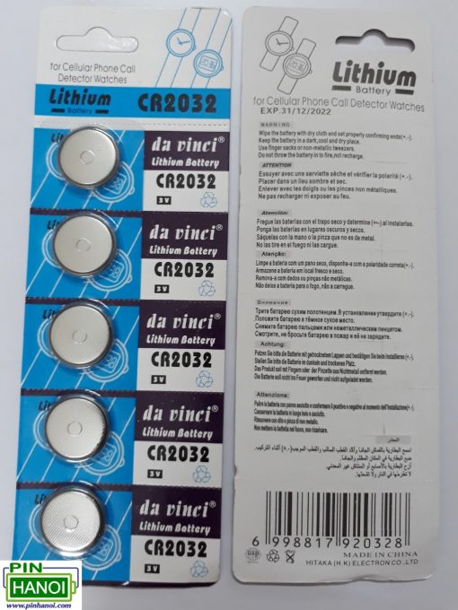 Vỉ 5 Pin cúc áo Lithium CR2032