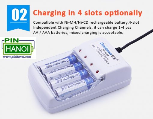 Sạc 4 pin viên DoublePow DP-B02