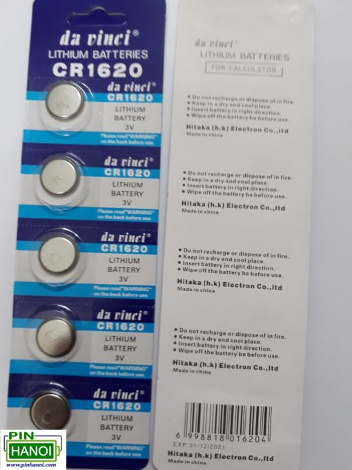 Vỉ 5 pin cúc áo Lithium CR1620
