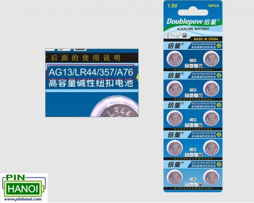 Vỉ 10 Pin cúc áo Doublepow LR44 - SR44 - AG13 - CA18