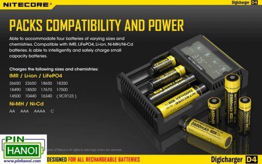 Sạc 4 pin thông minh Nitecore D4