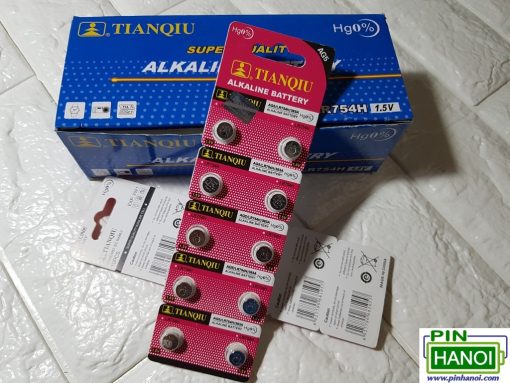 Vỉ 10 pin cúc áo Alkaline SR754 - 309 - 393 - AG5