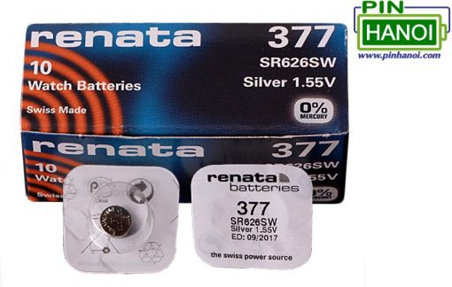 Pin cúc áo Renata Silver Oxide bạc SR626SW - 377