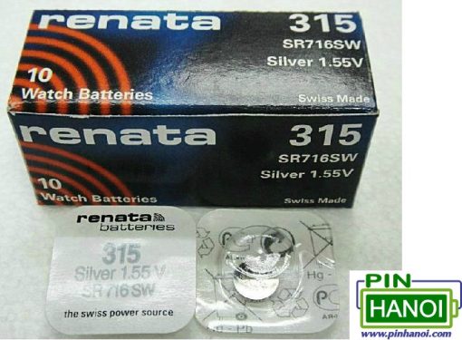 Pin cúc áo Renata Silver Oxide  SR716SW - 315