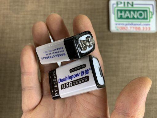 Pin sạc cổng USB Type-C Doublepow 9V 6F22 650mAh