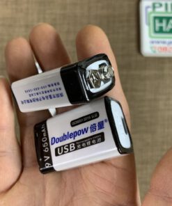Pin sạc cổng USB Type-C Doublepow 9V 6F22 650mAh