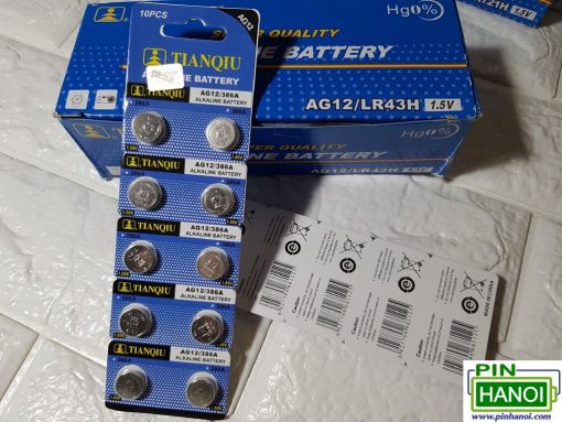Vỉ 10 viên pin cúc áo Alkaline AG12 – 386A
