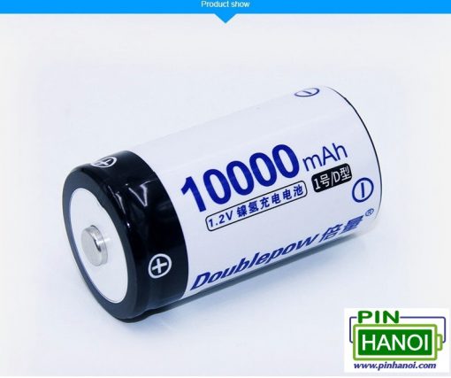 Bộ 02 pin sạc cỡ đại Doublepow D 10000mah