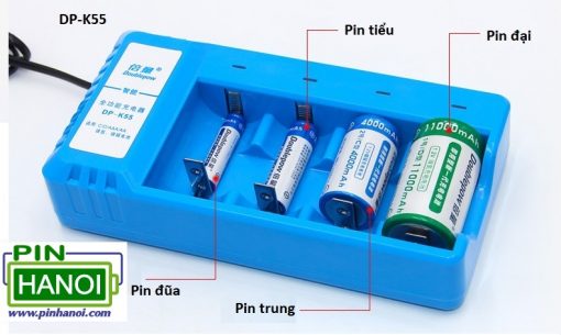 Sạc pin đa năng 4 viên pin đại Doublepow DP-K55 (sạc 4 pin tiểu, pin trung, pin đại, pin đũa)