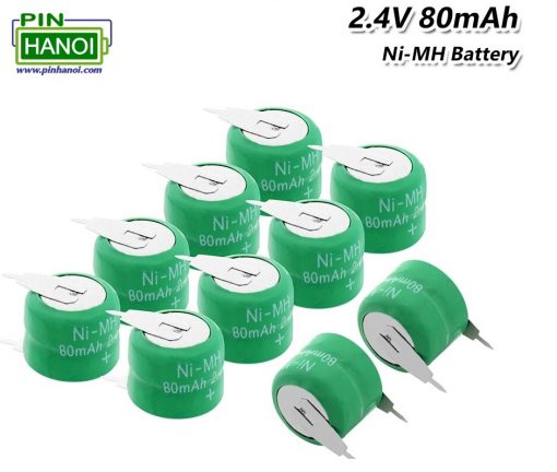 Pin sạc cúc áo hàn chân NI-MH 2.4V 80mAh 2/V80H