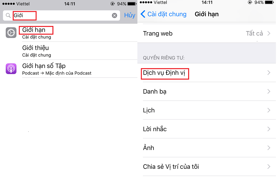 Bật chế độ định vị bừa bãi Bật chế độ định vị bừa bãi