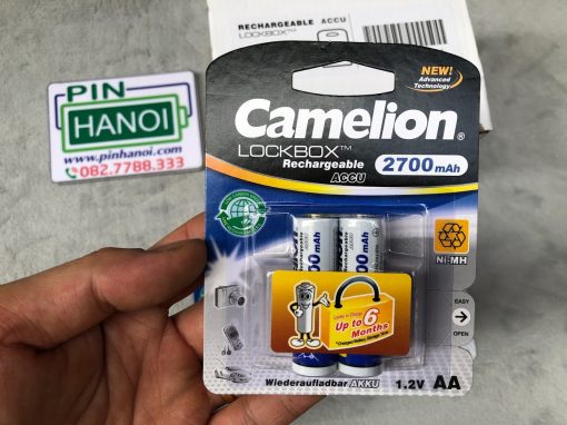 Bộ 2 pin tiểu sạc AA Camelion Lockbox Rechargeable ACCU 1.2V 2700mAh NH-AA2700LBP2