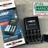 Bộ sạc 4 pin tiểu pin đũa ANSMANN POWERLINE 4 Smart AN1015 1001-0049