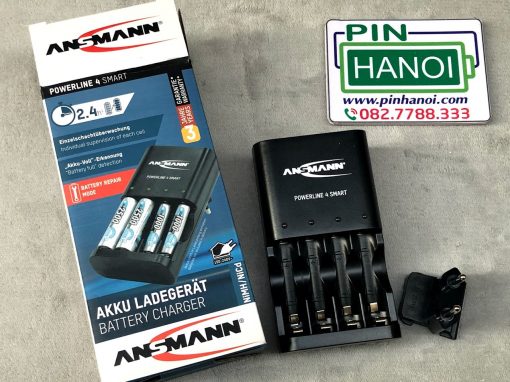 Bộ sạc 4 pin tiểu pin đũa ANSMANN POWERLINE 4 Smart AN1015 1001-0049