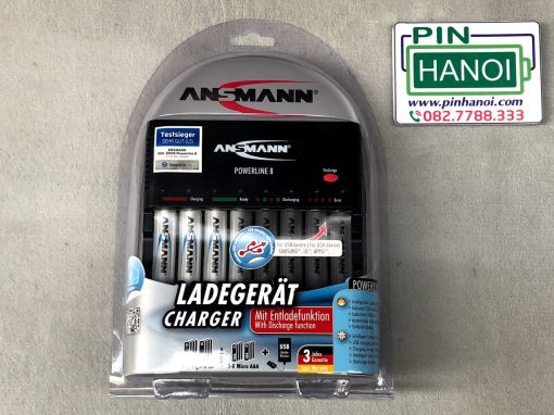 Bộ sạc 8 pin đũa pin tiểu ANSMANN POWERLINE 8 AN12510 1001-0006