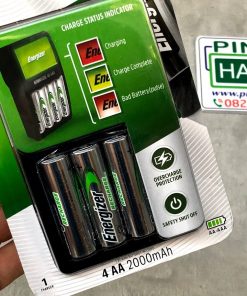 Combo Sạc pin kèm 4 pin tiểu sạc AA 2000mAh Energizer CHVC M4