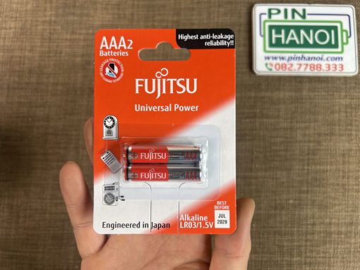 Vỉ 2 Pin đũa Fujitsu FDK Akaline LR03 2B FU-W-FI size AAA 1.5V