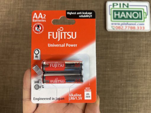 Vỉ 2 Pin tiểu Fujitsu FDK Akaline LR6 2B FU-W-FI size AA 1.5V