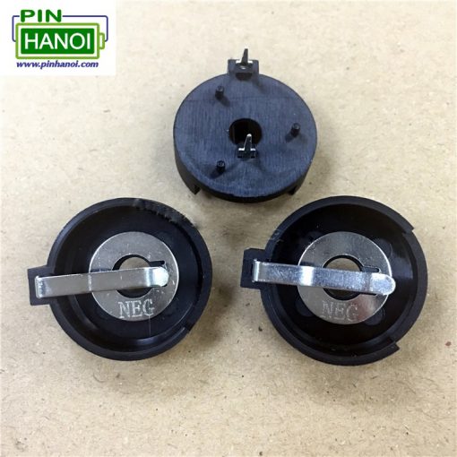 Đế cài pin cúc áo hàn chân nằm ngang CR2477 CR2450 LIR2450