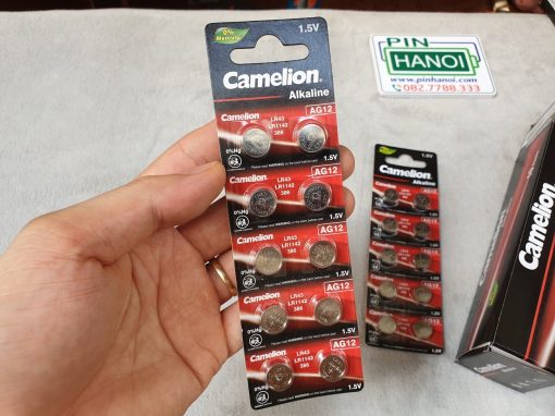 Vỉ 10 pin cúc áo Camelion Alkaline AG12 1.5V LR43 LR1142 386