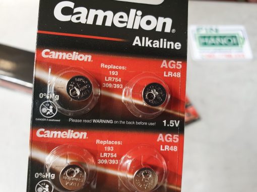 Vỉ 10 pin cúc áo Camelion Alkaline AG5 1.5V 193 LR754 309 393