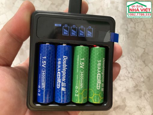 Combo 4 pin tiểu sạc Doublepow AA 1.5V 3400mWh và sạc 4 pin DP-L156 Type-C