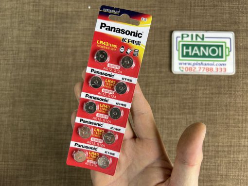 Vỉ 10 pin cúc áo Panasonic Alkaline LR43 AG12 1.5V LR1142 386