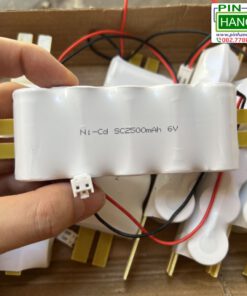 Pin nuôi nguồn đèn sự cố Exit SC2500 6V Ni-CD 2500mAh ghép 5 cell SC