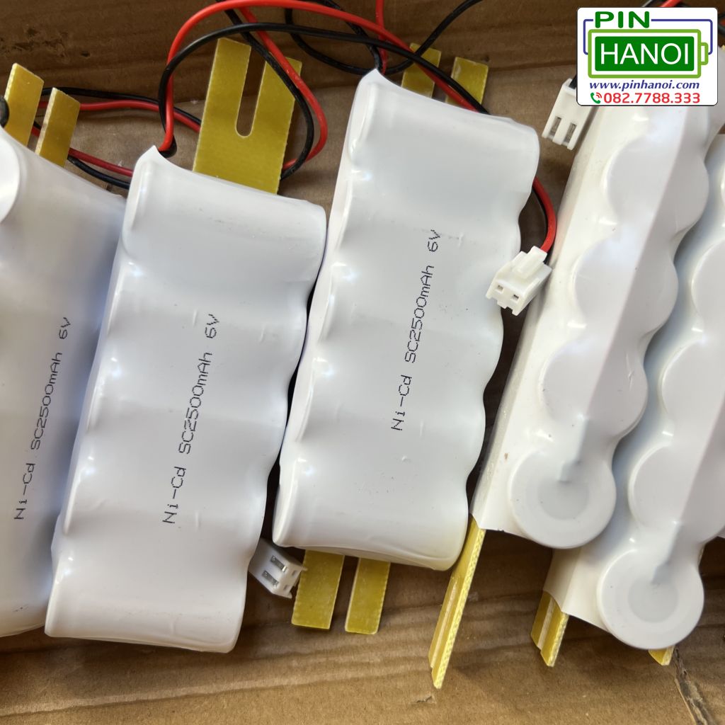 Pin nuôi nguồn đèn sự cố Exit SC2500 6V Ni-CD 2500mAh ghép 5 cell SC - Ảnh 3