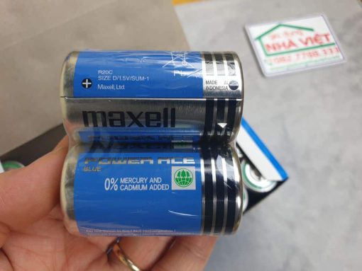 Bộ 2 pin đại D R20C Maxell Power Ace 1.5V vỏ xanh