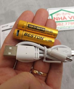 Bộ 2 pin đũa sạc AAA Beston 1.5V 800mWh microUSB Li-ion 3AM-22