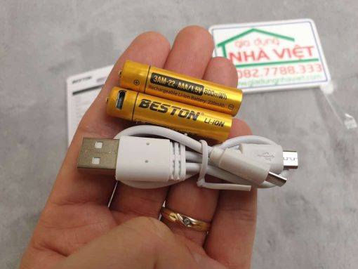 Bộ 2 pin đũa sạc AAA Beston 1.5V 800mWh microUSB Li-ion 3AM-22