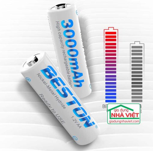 Bộ 2 pin tiểu sạc AA Beston 1.2V 3000mAh Ni-MH