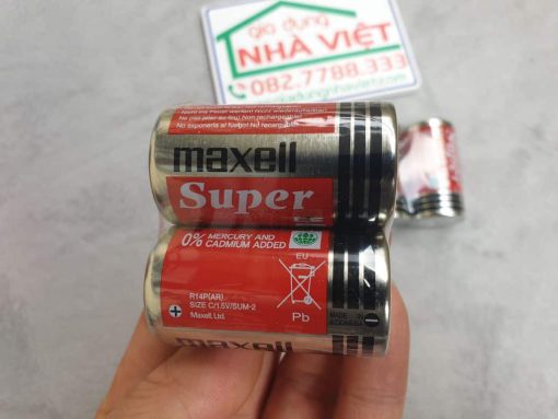 Bộ 2 pin trung C R14P Maxell Super Power Ace 1.5V vỏ đỏ