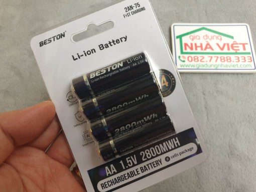 Bộ 4 pin tiểu sạc Beston Li-ion AA 1.5V 2800mWh