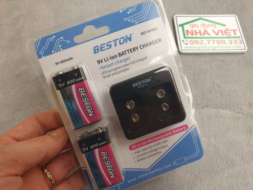 Bộ pin sạc 9v vuông 800mAh Beston BST-M7005 kèm sạc 2 viên