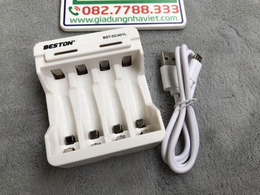 Bộ sạc 4 pin tiểu pin đũa 1.2V USB có báo đầy Beston BST-DC401L