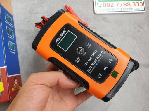 Bộ sạc acquy ô tô Foxsur 12V 5A sạc và bảo trì bình 4Ah - 100Ah