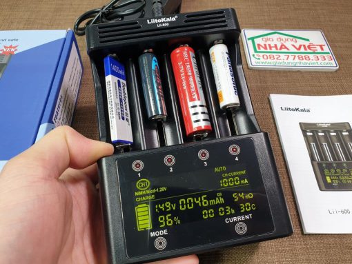 Bộ sạc nhanh đa năng 4 pin LiitoKala Smart Lii-600 đo nội trở dung lượng pin