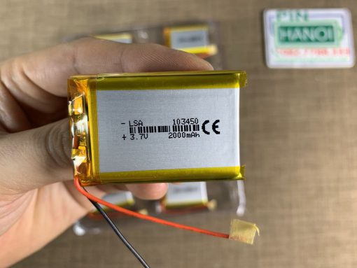 Pin Li-Po 3.7V 103450 2000mAh Lithium Polymer có mạch bảo vệ