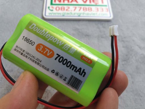Pin ghép 2 cell Lithium-ion 18650 3.7V có dây jack cắm
