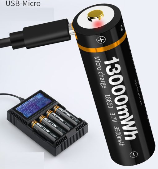 Pin sạc Beston Li-ion MicroUSB 18650 3.7V 3500mAh 70M-35