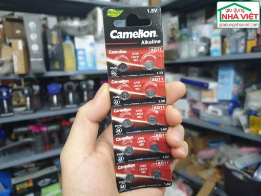 Vỉ 10 pin cúc áo Camelion Alkaline AG11 1.5V LR58 LR721 362