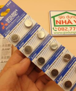 Vỉ 10 pin cúc áo LR44 Mitsubishi Electric Alkaline Button Cell AG13 1.5V