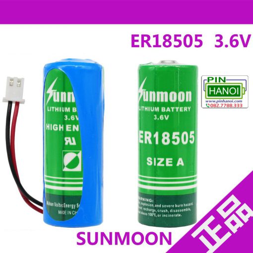 Pin SunMoon ER18505 Lithium Battery 3.6V bộ nhớ PLC RAM vỏ xanh