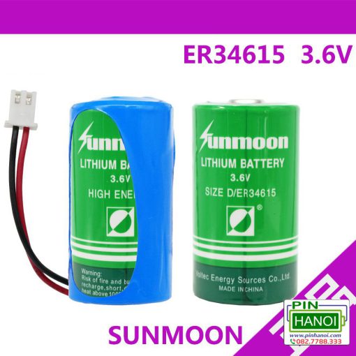 Pin SunMoon ER34615 Size D Lithium Battery 3.6V vỏ xanh