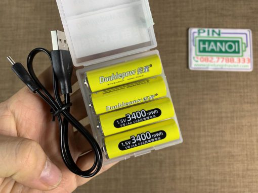 Pin tiểu sạc 1.5V Doublepow AA 3400mWh cổng sạc Type-C