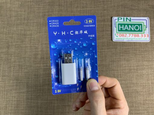 Vỉ 2 Pin phao câu 322 kèm sạc pin YHC 3.6V